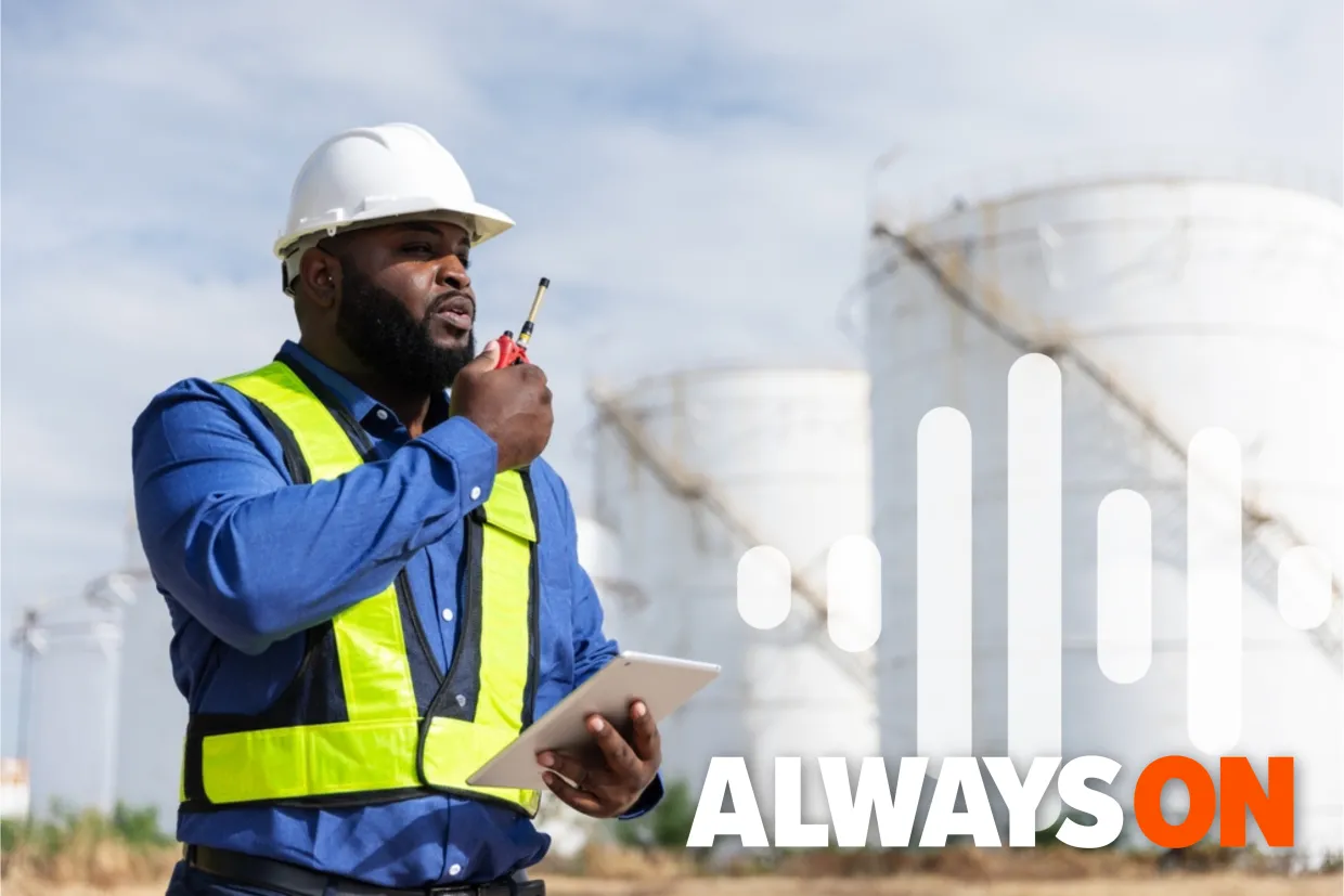 Industrial Radio Man with tablet 